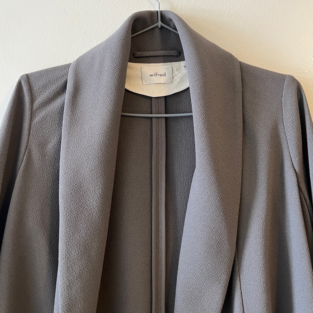 Aritzia Gray Draped Open-Front Blazer - Picture 4 of 11